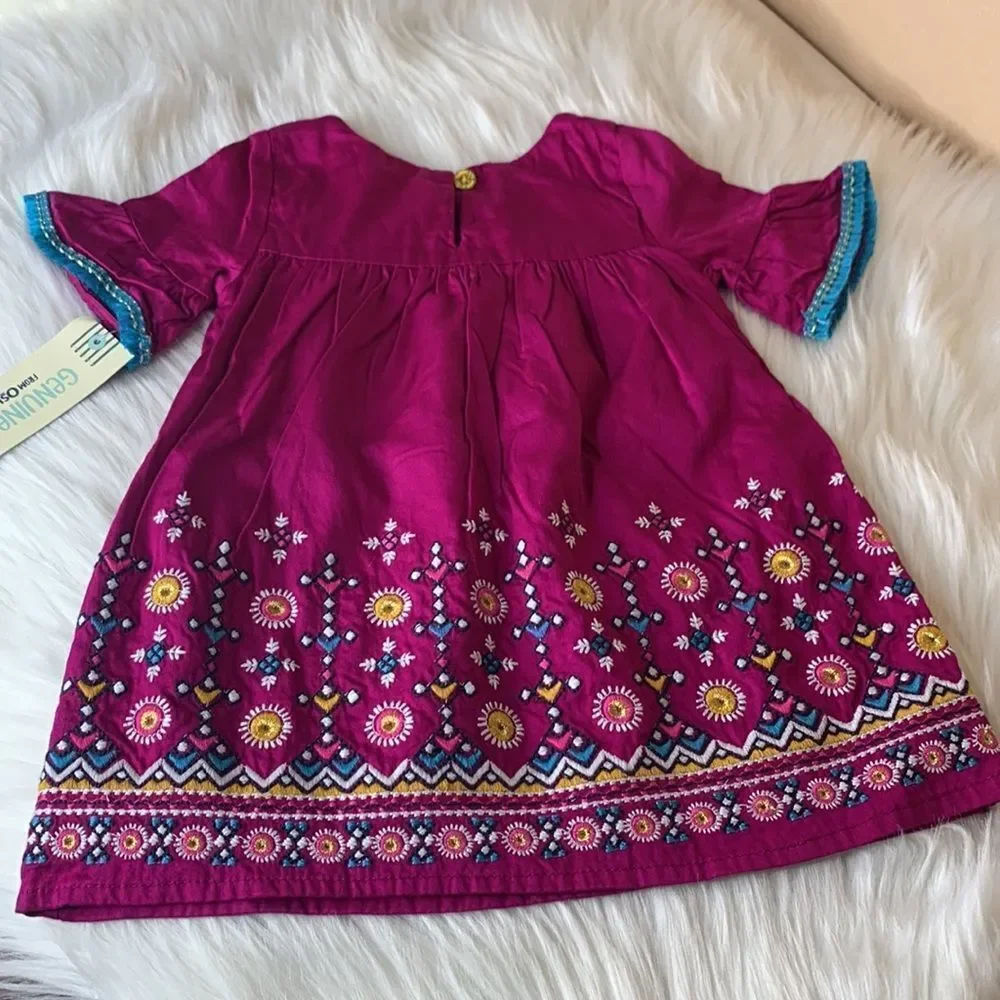 OshKosh Girls Boho Embroidered Dress Size 12 Months